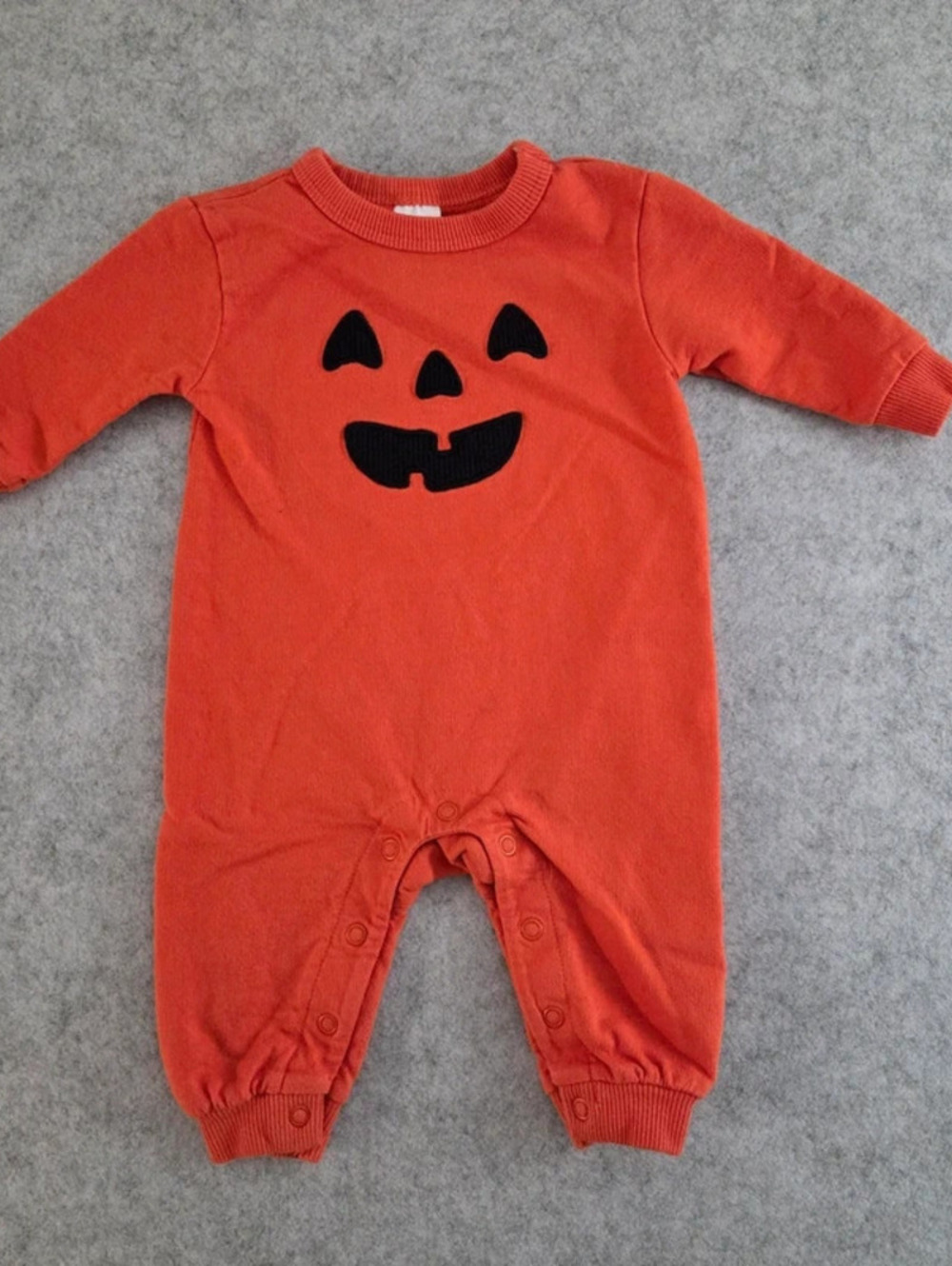 Carter's Baby Halloween Pumpkin Jack-O-Lantern Long Sleeve One Piece Romper - 3M